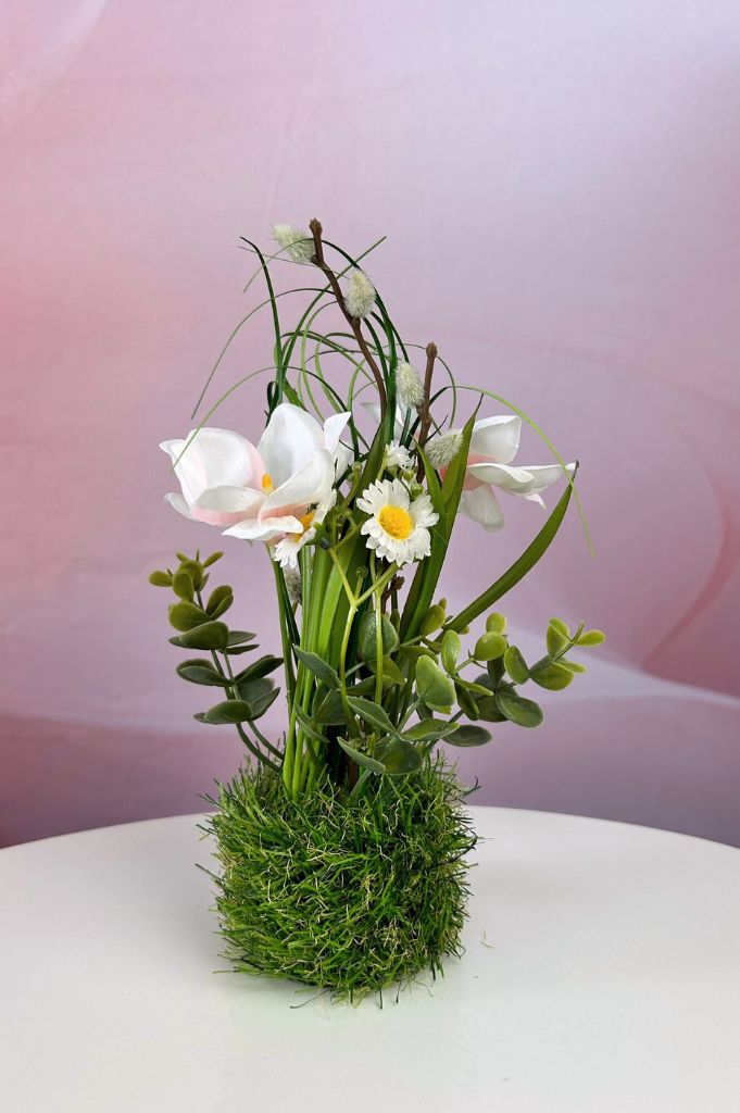 Deko Magnolie auf Grassockel