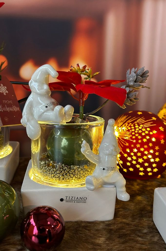 Dekoset Windlicht Mantova LED mit Weihnachtsmann Linus