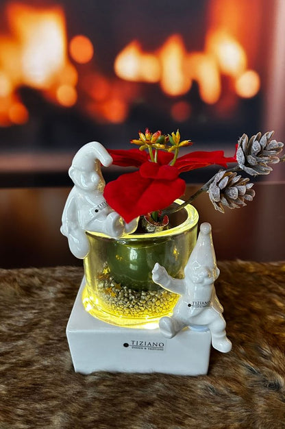 Dekoset Windlicht Mantova LED mit Weihnachtsmann Linus