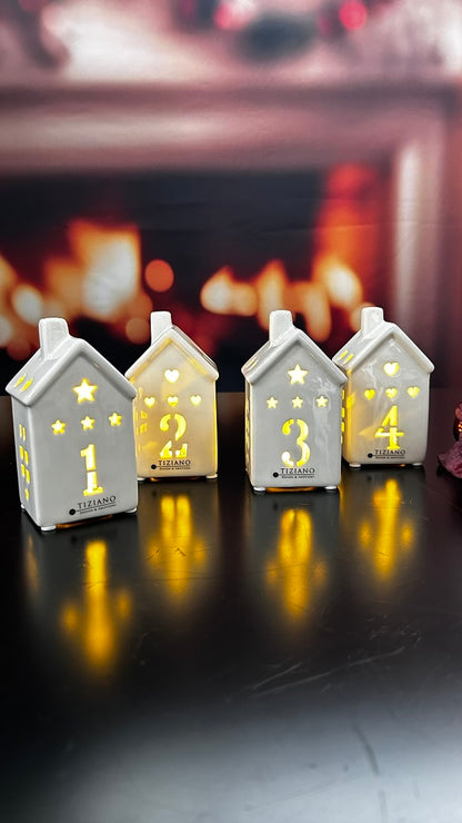 Adventsset 4er Haus Marana LED im Geschenkkarton