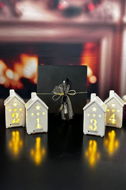 Adventsset 4er Haus Marana LED im Geschenkkarton