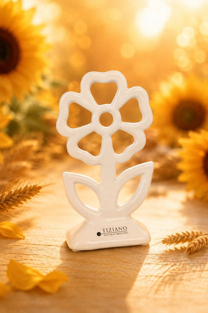 Deko Blume Mesola rund creme-weiß