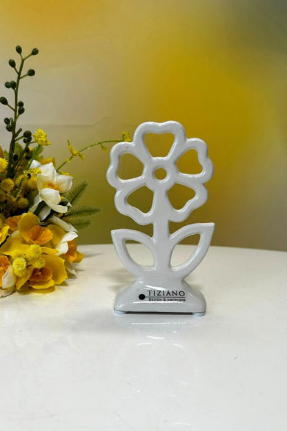 Deko Blume Mesola rund creme-weiß