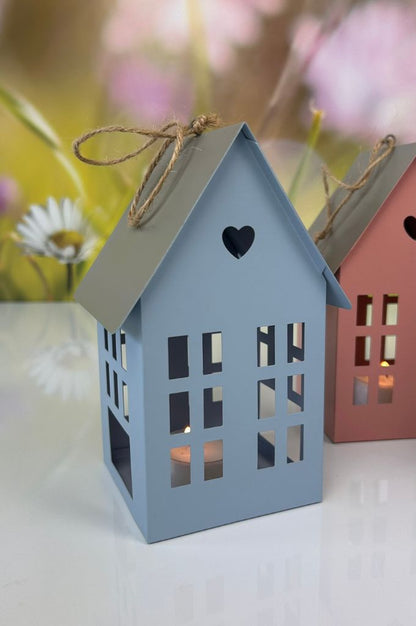 Windlicht Haus farb. sort