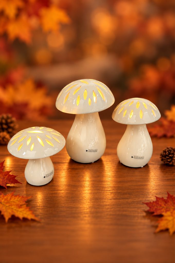 LED Pilz Miro-Doria creme-weiß