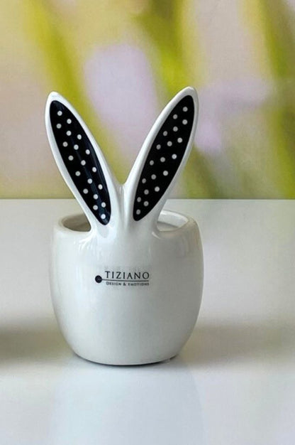 Kübel Molini mit Ohren in creme-schwarz in 2 Varianten