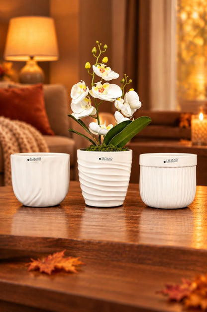 Orchideenkübel Formello 13cm creme-weiß