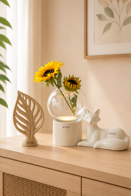 Dekoset Windlicht Ovaro LED / Narvik mit Denia sand