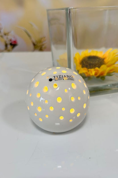 Dekoset Glas Alone mit Lichtkugel Padova + Maus Topo