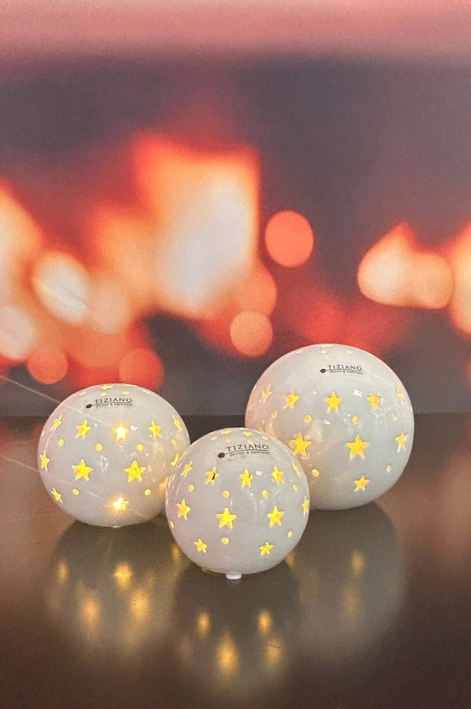 Lichtkugel Padova LED m. Stern creme-weiß