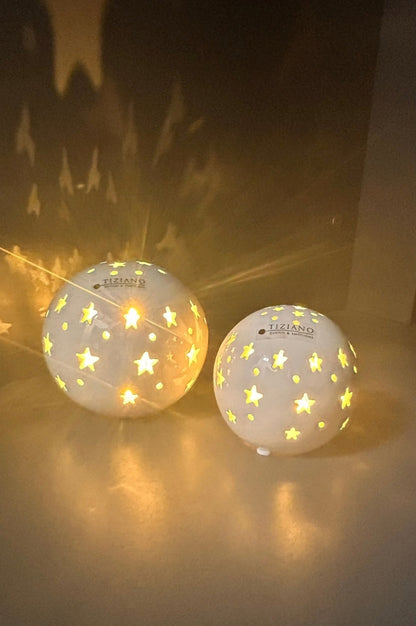 Lichtkugel Padova LED m. Stern creme-weiß
