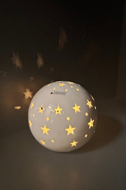 Lichtkugel Padova LED m. Stern creme-weiß