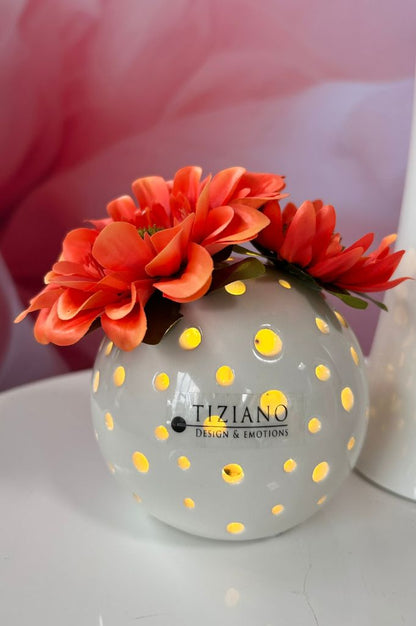 Dekoset Vase Mondavio mit Padova und Elara orange