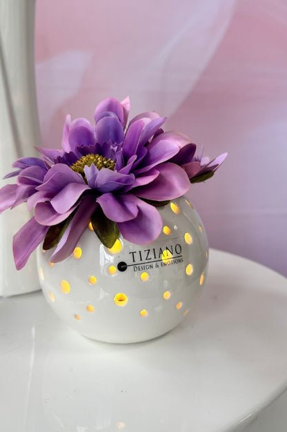 Dekoset Vase Mondavio mit Padova und Elara lila
