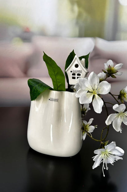 Stecker Minihäuser creme-weiß