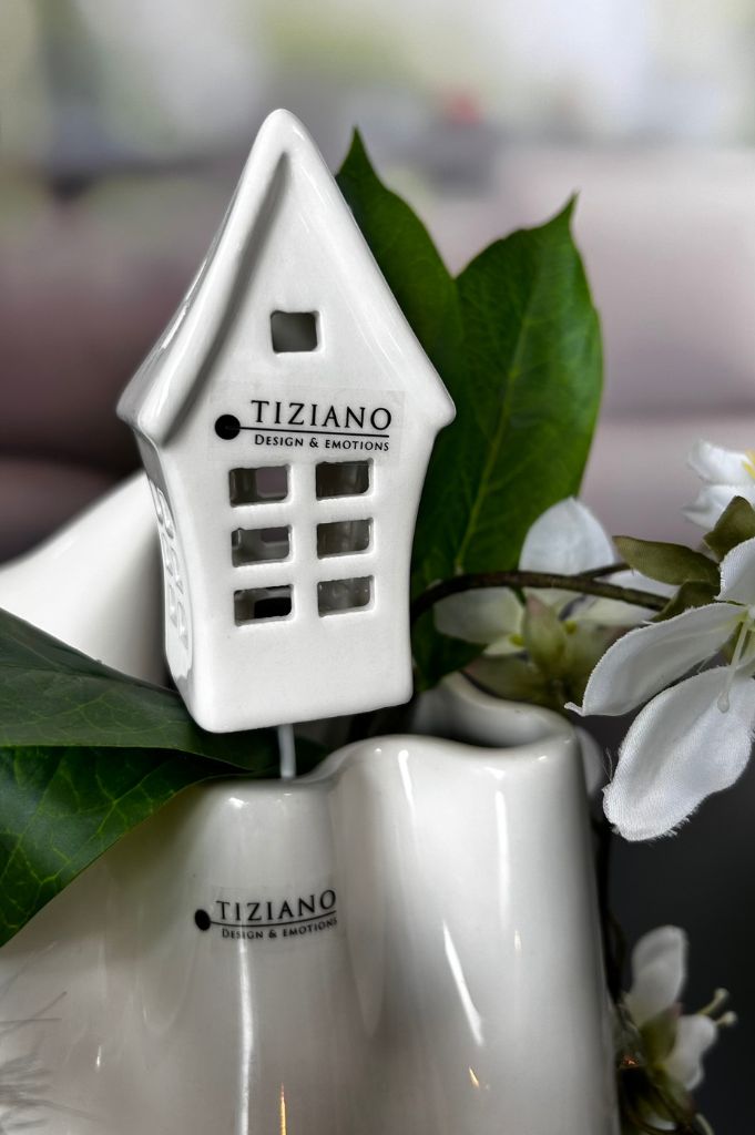 Stecker Minihäuser creme-weiß