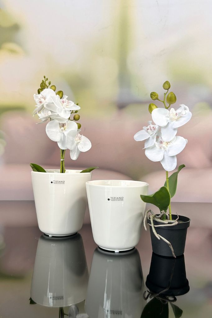 Kübel Piana creme-weiß
