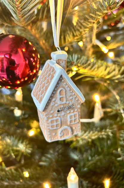 Deko Baumhänger Lebkuchenhaus Piani 7,5cm dekoriert