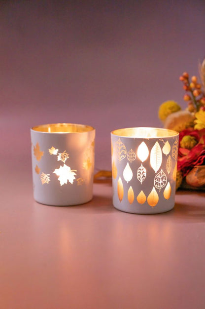 Glasteelicht Piazza Herbst creme in 2 Varianten