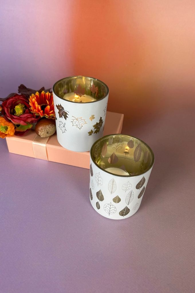 Glasteelicht Piazza Herbst creme in 2 Varianten