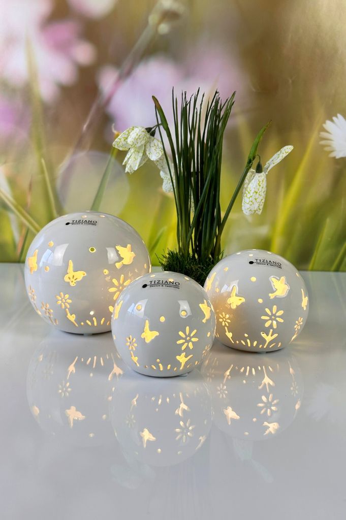 Vorverkauf: 3er Set Deko Lichtkugel Polline 8-12cm LED