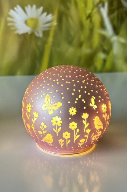 Lichkugel Polline LED Glas in rosa & grün