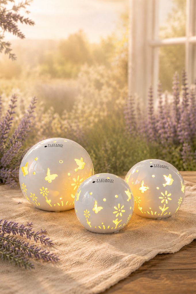 Lichtkugel Polline LED creme-weiß