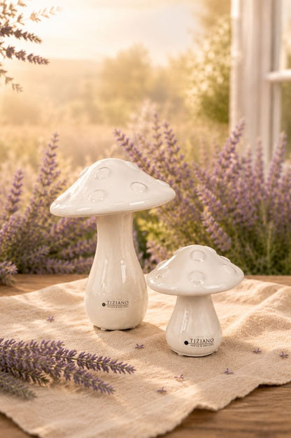 Deko Pilz Ponti creme-weiß