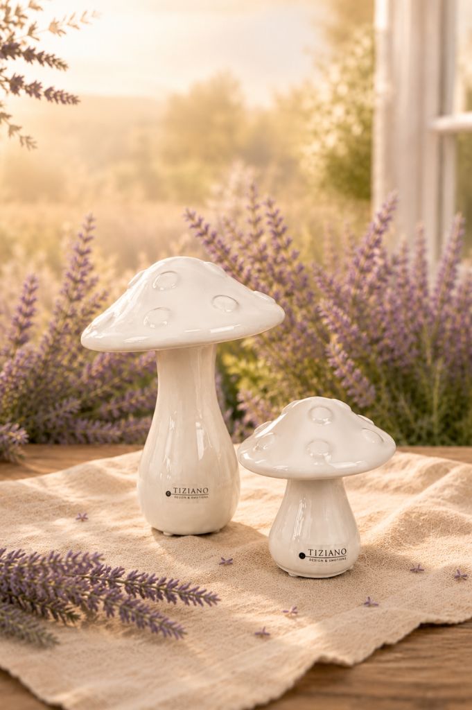 Deko Pilz Ponti creme-weiß