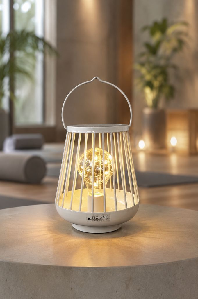 Metall-Licht Porte LED 15,5 cm creme-weiß