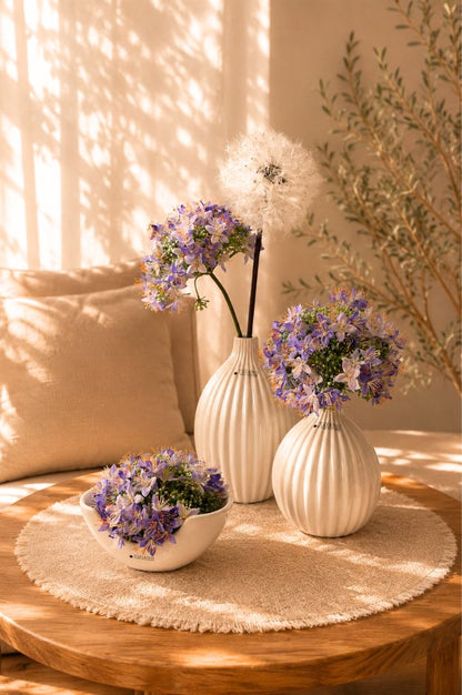 Vase Prisma groß creme-weiß