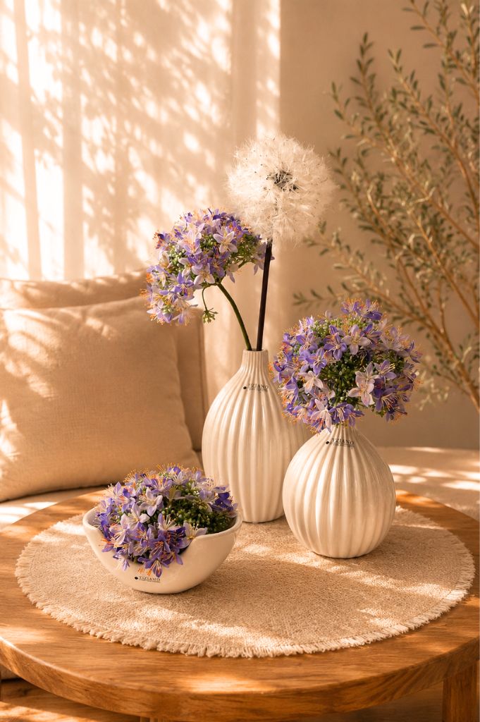 Vase Prisma groß creme-weiß