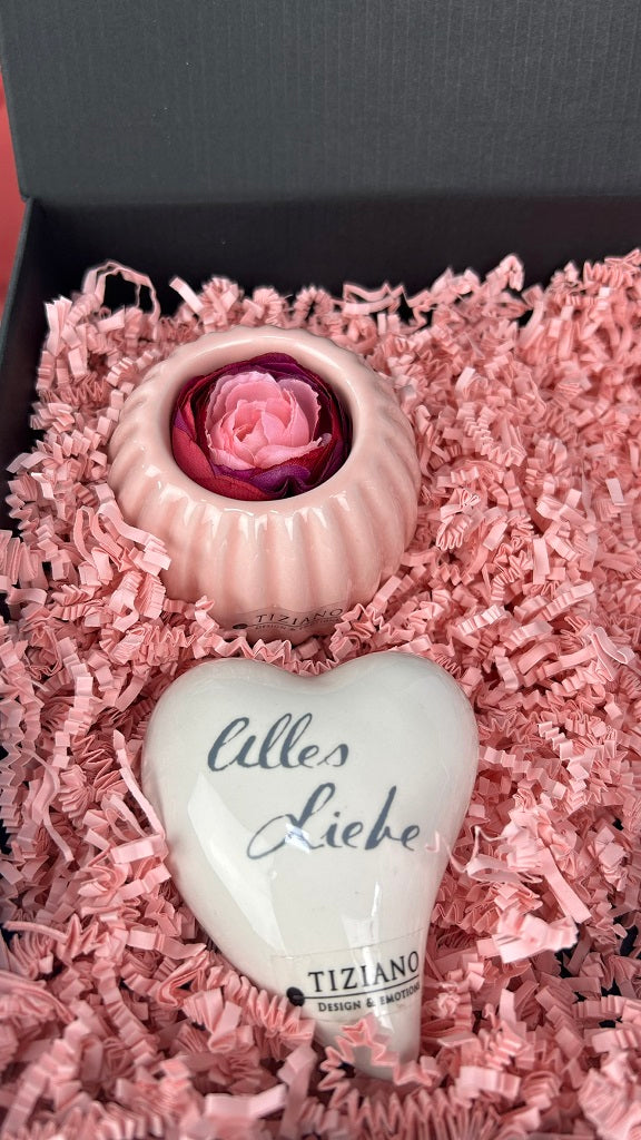 Geschenkbox Paar Amorino mit Teelicht Prisma