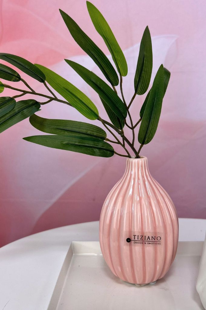 2er Set Vase Prisma 9+11cm in Rosatönen für Trockenblume