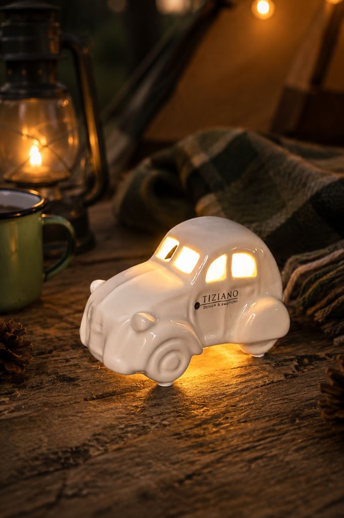 Deko Auto "Ente" Milo LED 12cm creme