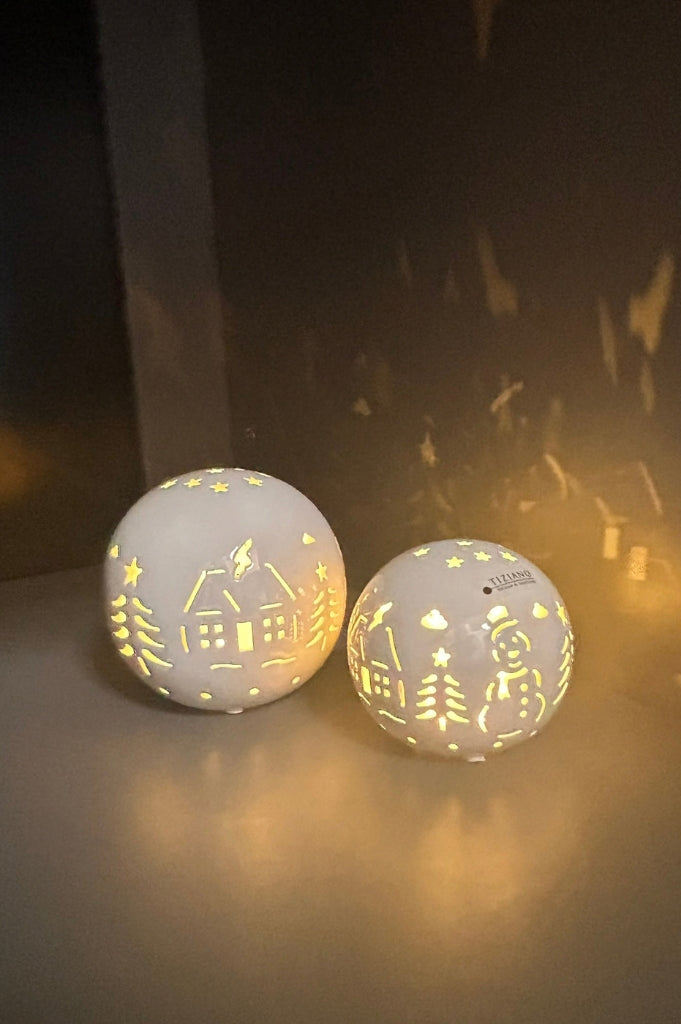 Deko Lichtkugel Rivello LED Schneelandschaft