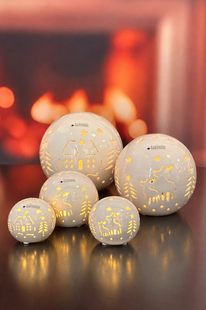 Deko Lichtkugel Rivello LED Landschaft creme-weiß