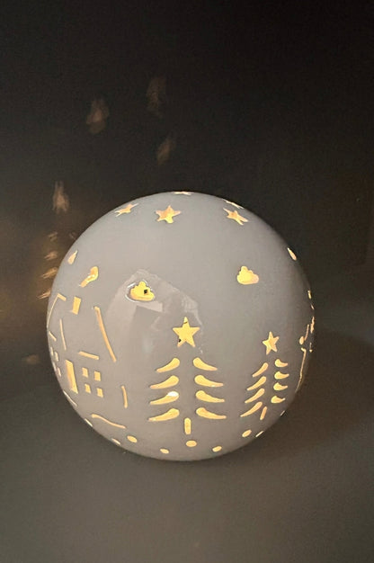 Deko Lichtkugel Rivello LED Landschaft creme-weiß