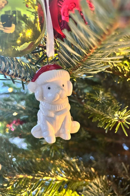 Deko Baumhänger Hund Rocky 7cm dekoriert