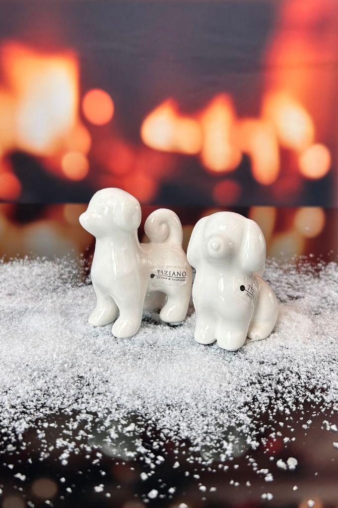 D13 Deko Hunde Bono creme-weiß