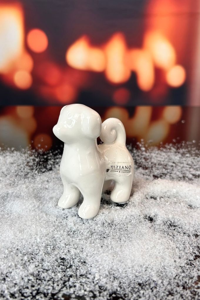 D13 Deko Hunde Bono creme-weiß