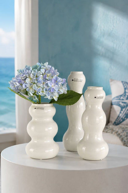 Vase Ronda creme-weiß