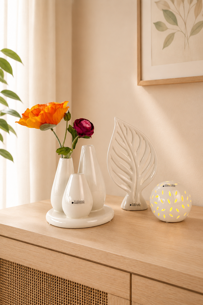 Dekoset Villari mit Multivase Rosalia creme