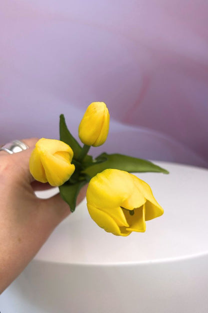 Deko Tulpen 3er Bund Sally 25cm gelb