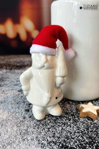 Dekoset Windlicht Bellagio mit Santa Sam und Mütze