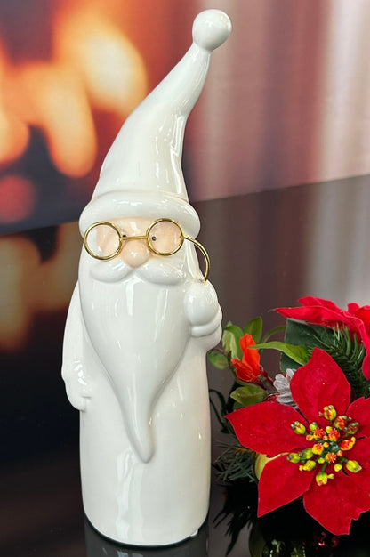 Deko Santa Sergio mit Brille creme-weiß