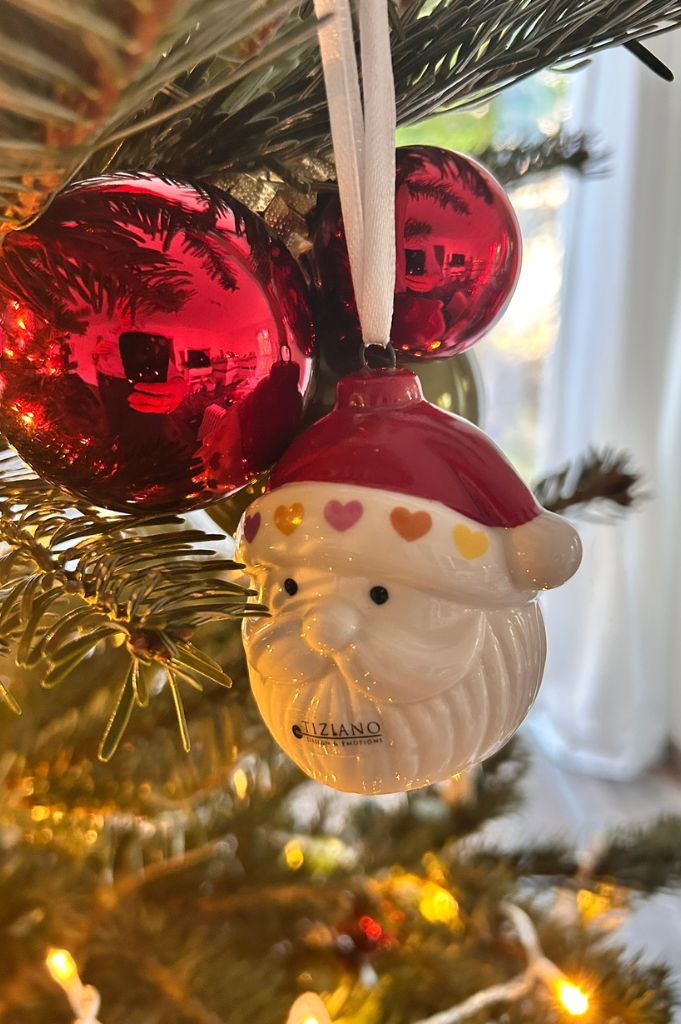 Deko Baumhänger Santa Kopf Nico 6cm dekoriert