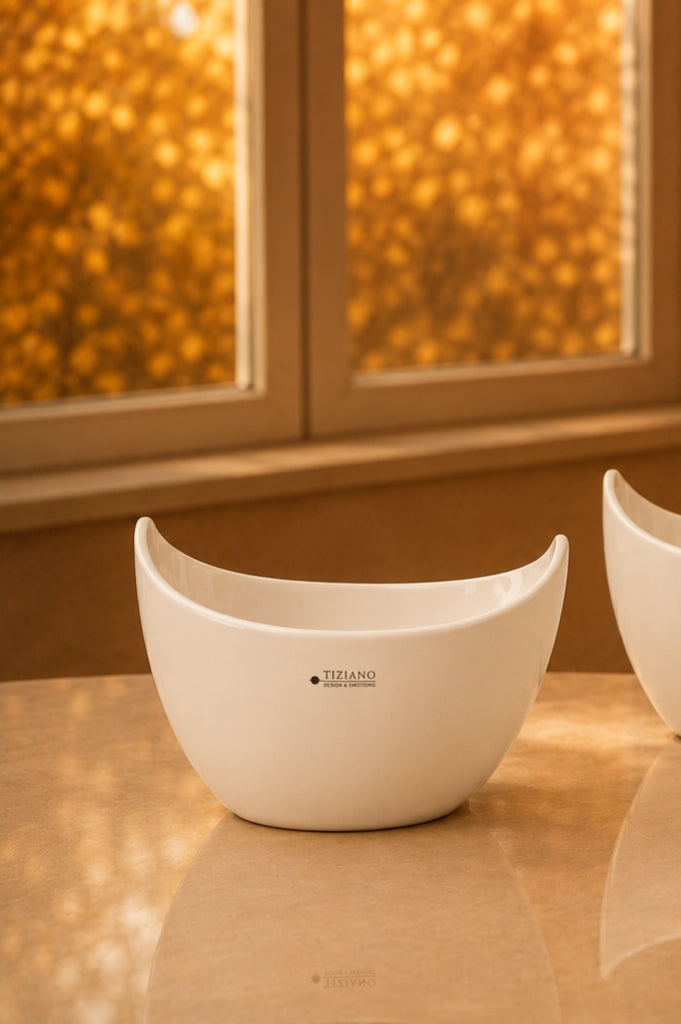 Schale Arco rund 27cm creme-weiß