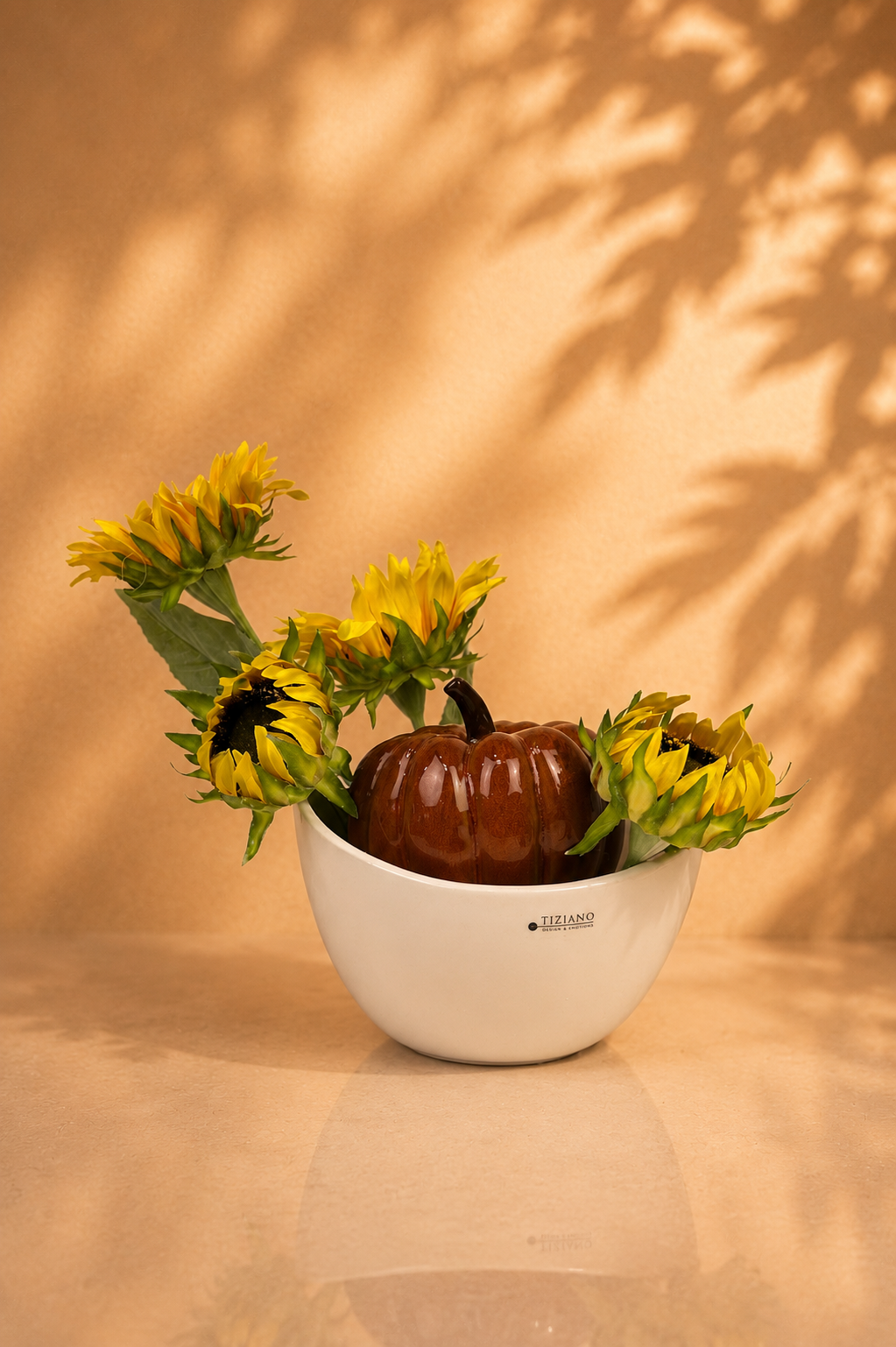 Dekoset Schale Arco mit Herbstkürbis Blutorange und Deko