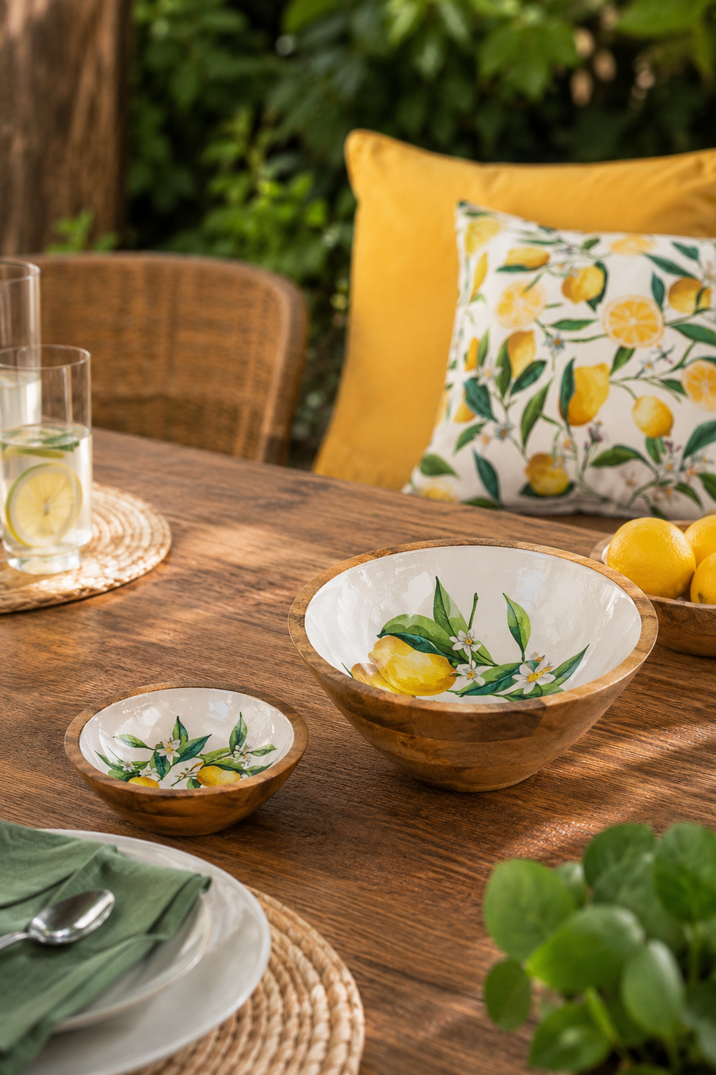 Schale Mango-Holz mit Zitronendekor